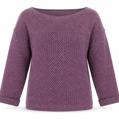 Fat Face Women Dusty Mauve Cotton Jumper Size 10 Boat Neck Knit
