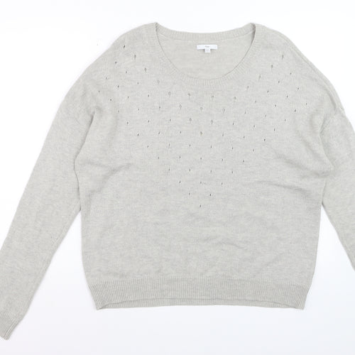 Gap Women Grey Crew Neck Long Sleeve Pullover Jumper Size L