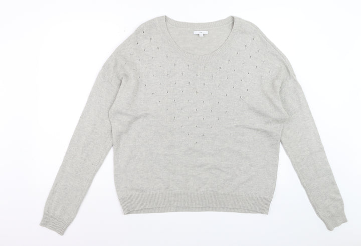 Gap Women Grey Crew Neck Long Sleeve Pullover Jumper Size L