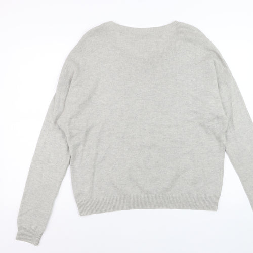 Gap Women Grey Crew Neck Long Sleeve Pullover Jumper Size L