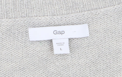 Gap Women Grey Crew Neck Long Sleeve Pullover Jumper Size L
