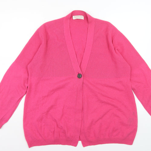 The Cashmere Centre Women’s Pink 2XL V-Neck Pure Cashmere Cardigan