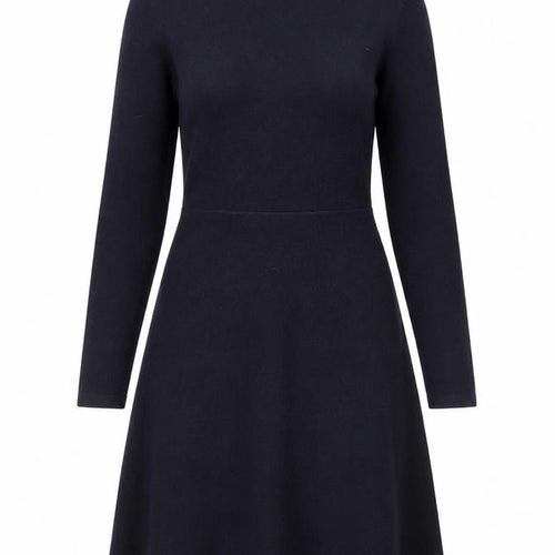 French Connection Women Black Knit Roll Neck A-Line Dress M