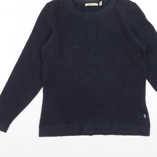 Fjällräven Women's Navy Wool Jumper Medium Crew Neck Long Sleeve