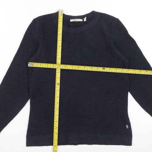 Fjällräven Women's Navy Wool Jumper Medium Crew Neck Long Sleeve