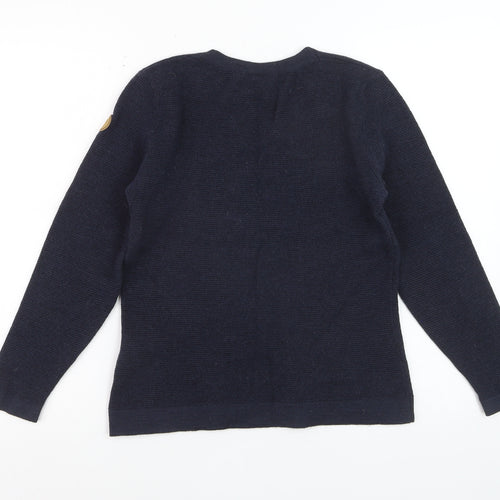 Fjällräven Women's Navy Wool Jumper Medium Crew Neck Long Sleeve