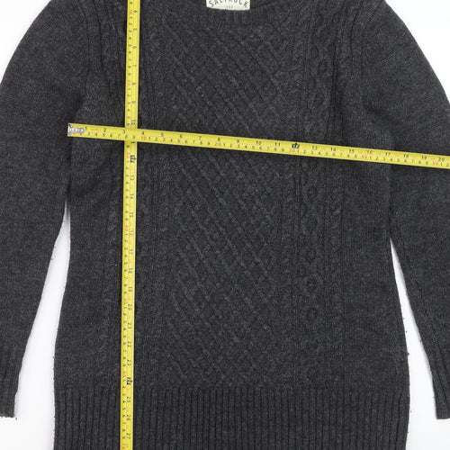 Saltrock Women's Grey Wool Blend Long Sleeve Jumper Dress Size 12