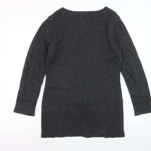 Saltrock Women's Grey Wool Blend Long Sleeve Jumper Dress Size 12