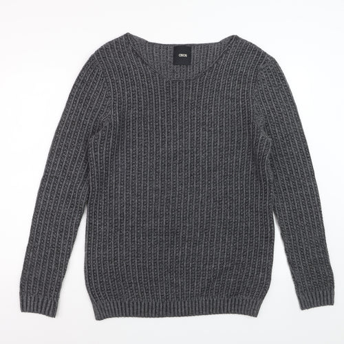 ASOS Women’s Grey Chunky Knit Pullover Jumper Size L