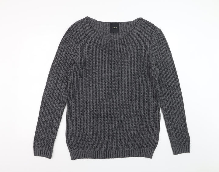 ASOS Women’s Grey Chunky Knit Pullover Jumper Size L
