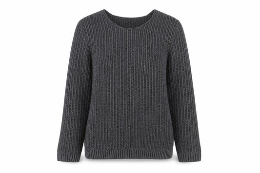 Front view of ASOS Women’s Grey Chunky Knit jumper, size L