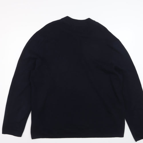 Marks and Spencer Men’s Blue 2XL Half Zip Cotton Modal Jumper