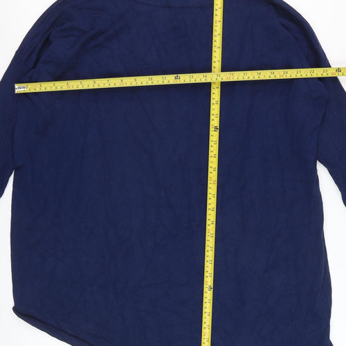 Anthology Women's Blue Plus Size 24/26 Asymmetrical Pullover Jumper