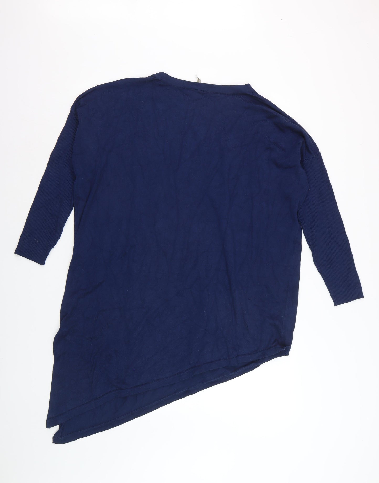 Anthology Women's Blue Plus Size 24/26 Asymmetrical Pullover Jumper