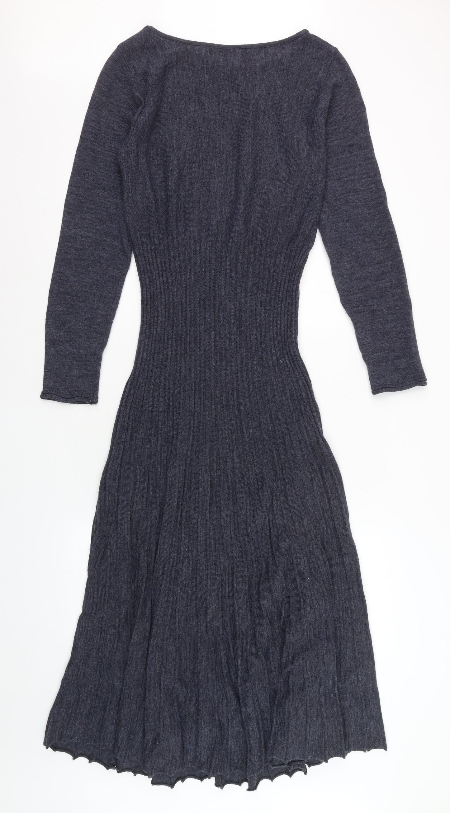 Lauren Vidal Womens Grey Knit Fit & Flare Dress Size M