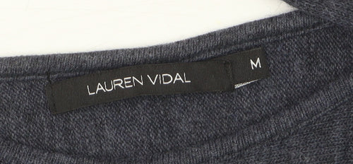Lauren Vidal Womens Grey Knit Fit & Flare Dress Size M