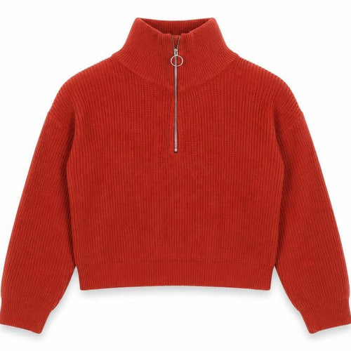 Urban Outfitters Women’s Red Half Zip Knit Jumper Size M Acrylic Cotton