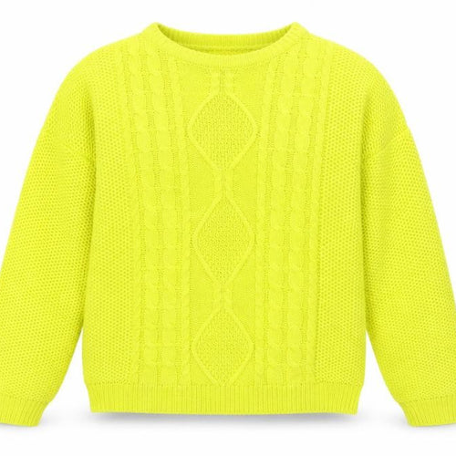 Brave Soul Women's Yellow Cable-Knit Acrylic Jumper Size S