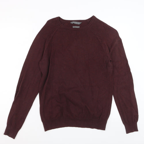 Cedar Wood State Men's Red Cotton Crew Neck Jumper Size S