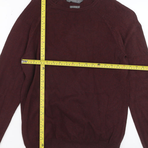 Cedar Wood State Men's Red Cotton Crew Neck Jumper Size S