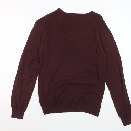 Cedar Wood State Men's Red Cotton Crew Neck Jumper Size S