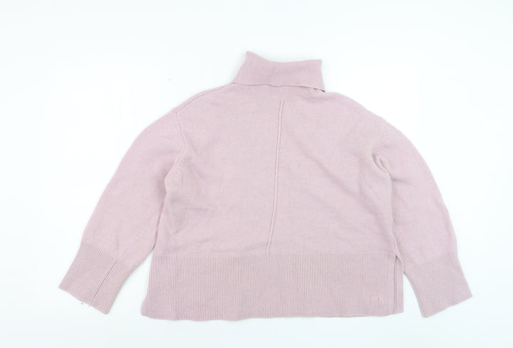Crew Clothing Company Women Pink Roll Neck Wool Jumper Size 12