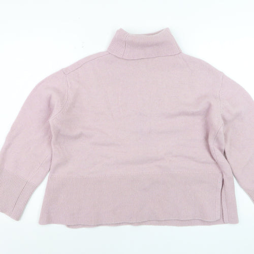 Crew Clothing Company Women Pink Roll Neck Wool Jumper Size 12