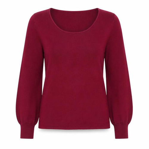 Monsoon Women's Red Scoop Neck Long Sleeve Pullover Jumper Size S