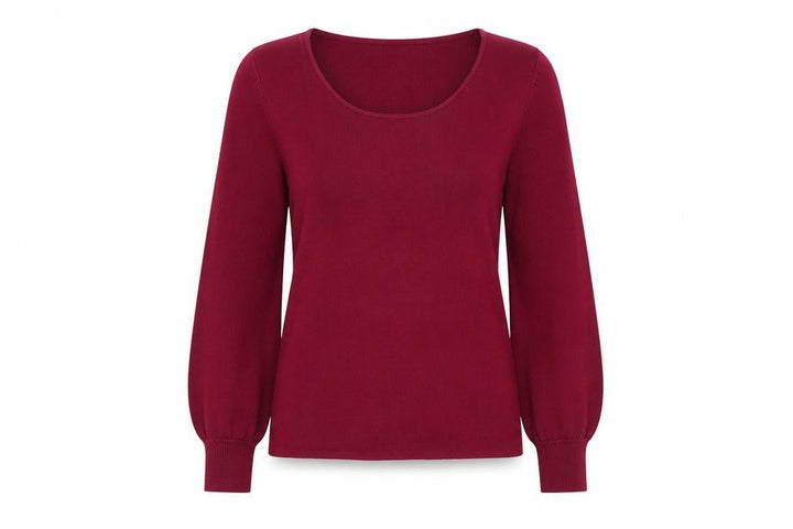 Monsoon Women's Red Scoop Neck Long Sleeve Pullover Jumper Size S