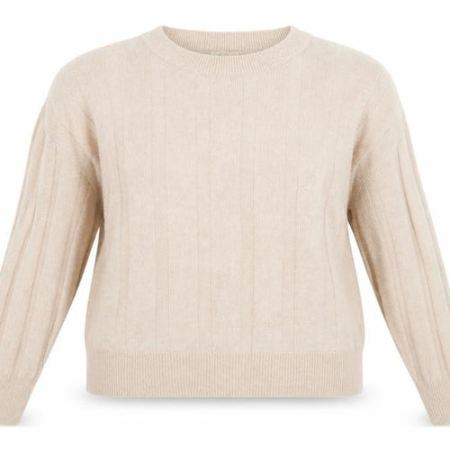 H&M Women Beige Wool Mohair Blend Cable-Knit Jumper L