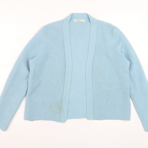 WoolOvers Women Blue Merino Cashmere Cardigan Medium