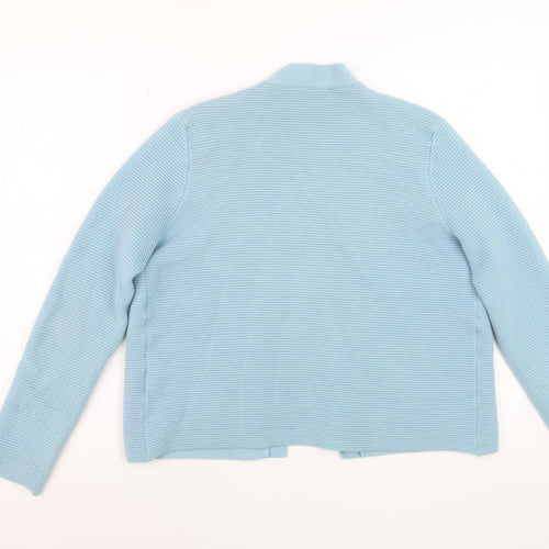 WoolOvers Women Blue Merino Cashmere Cardigan Medium