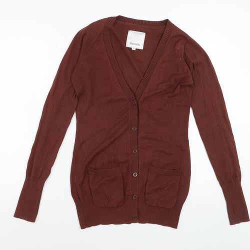 Bench Women's Brown Cotton V-Neck Cardigan Size 12