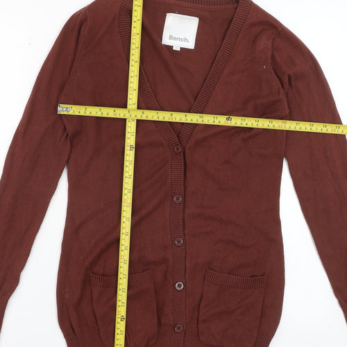 Bench Women's Brown Cotton V-Neck Cardigan Size 12