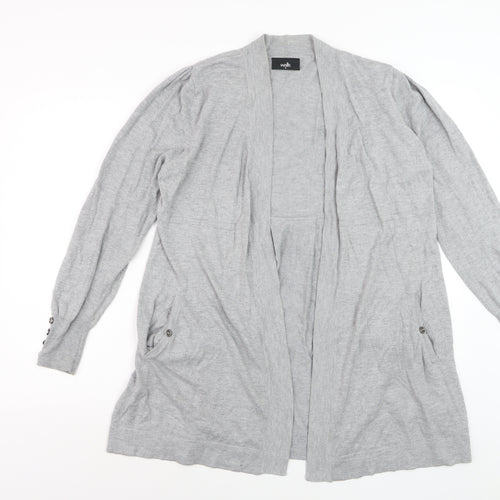 Wallis Women’s Grey Longline Cardigan Size 14 Lightweight Knit