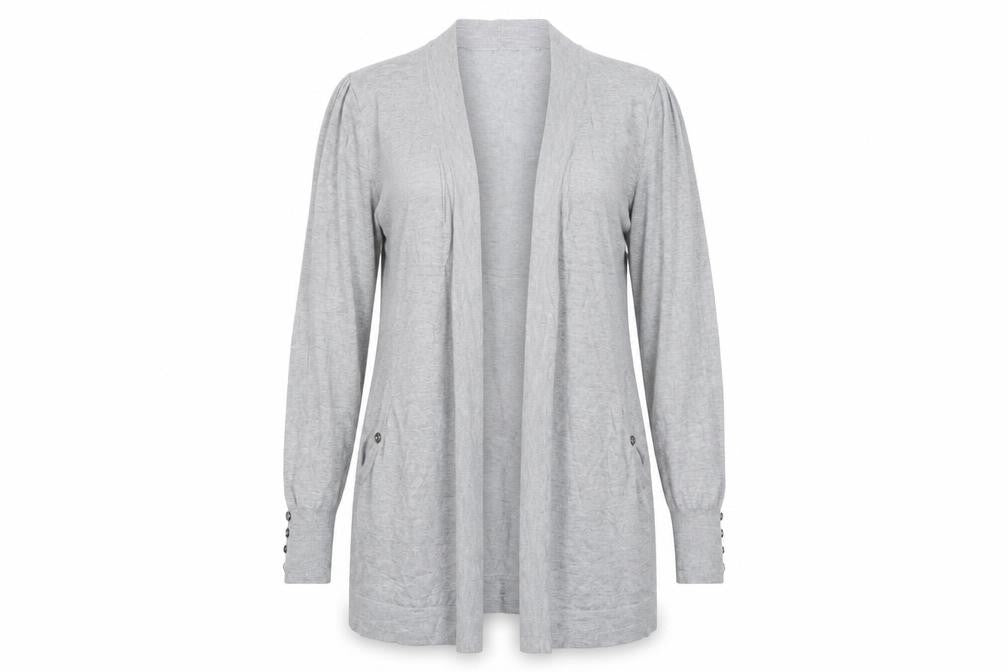 Wallis Women’s Grey Longline Cardigan Size 14 Lightweight Knit