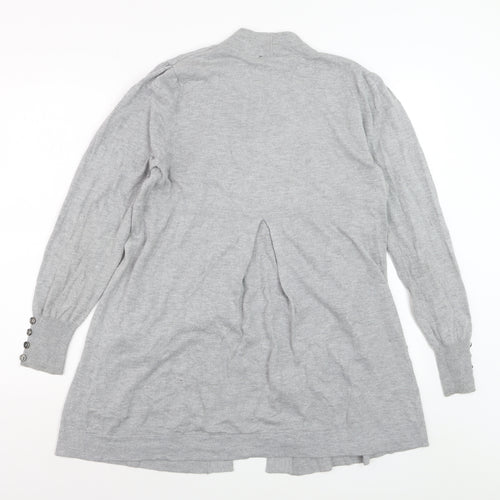 Wallis Women’s Grey Longline Cardigan Size 14 Lightweight Knit
