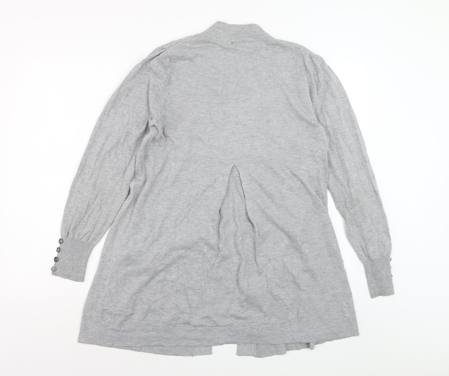 Wallis Women’s Grey Longline Cardigan Size 14 Lightweight Knit