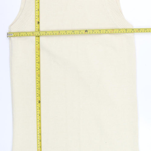 H&M Women Beige Sleeveless Knit Tank Dress Size 12