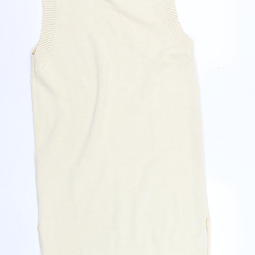 H&M Women Beige Sleeveless Knit Tank Dress Size 12