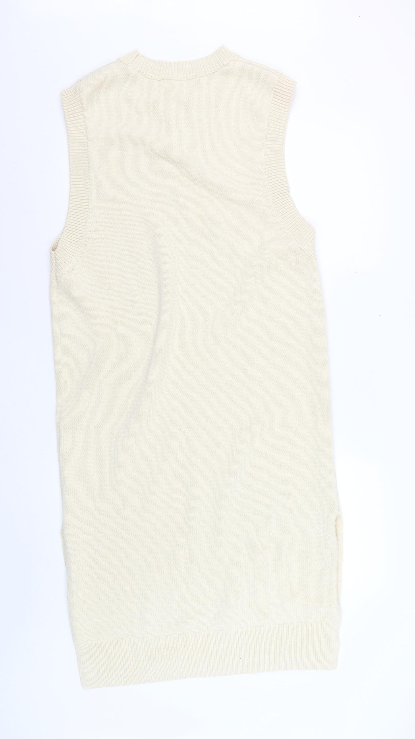 H&M Women Beige Sleeveless Knit Tank Dress Size 12
