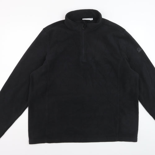 TOG24 Men's Black XL Fleece 1/4 Zip Pullover Sweatshirt