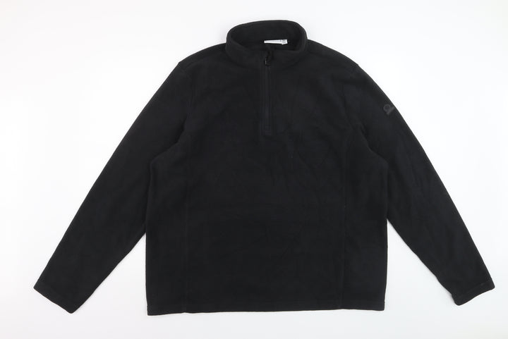 TOG24 Men's Black XL Fleece 1/4 Zip Pullover Sweatshirt
