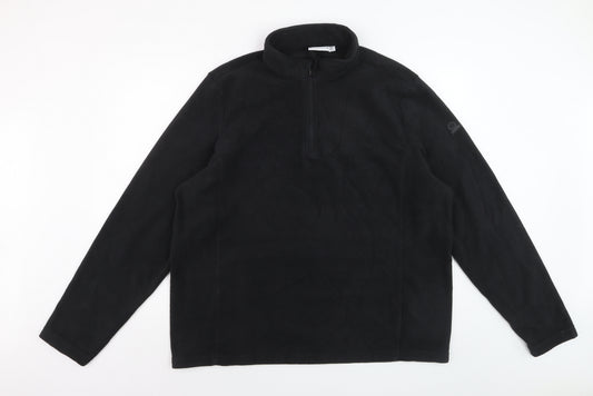 TOG24 Men's Black XL Fleece 1/4 Zip Pullover Sweatshirt