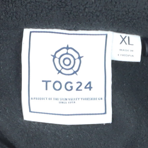 TOG24 Men's Black XL Fleece 1/4 Zip Pullover Sweatshirt