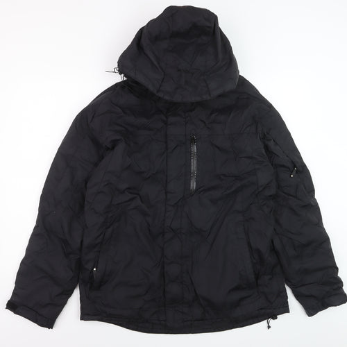 Ripley Men's Black Hooded Puffer Jacket L Waterproof Winter Coat