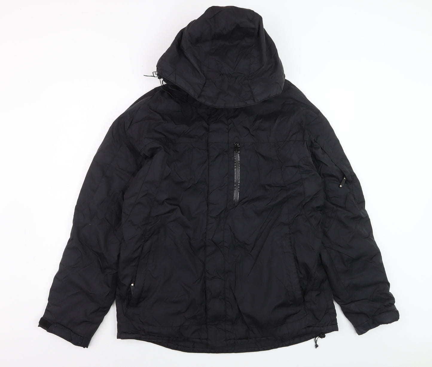 Ripley Men's Black Hooded Puffer Jacket L Waterproof Winter Coat