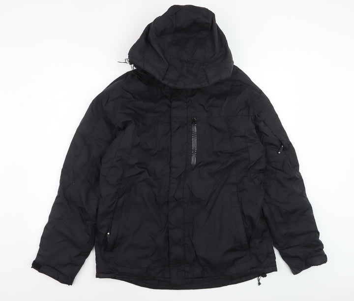 Ripley Men's Black Hooded Puffer Jacket L Waterproof Winter Coat