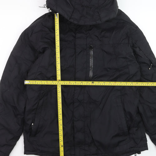Ripley Men's Black Hooded Puffer Jacket L Waterproof Winter Coat