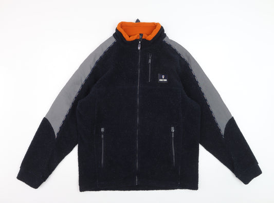 Jean Paul Men's Black Fleece Full Zip Jacket Size L Outdoor Casual
